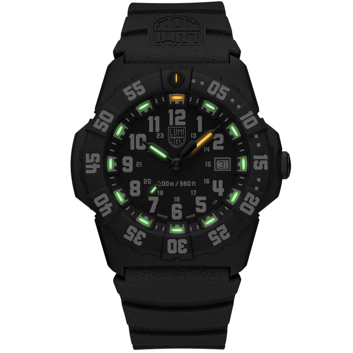 Luminox Navy SEAL 3550 Series 44mm Black Dial Rubber Mens Quartz Watch XS.3551