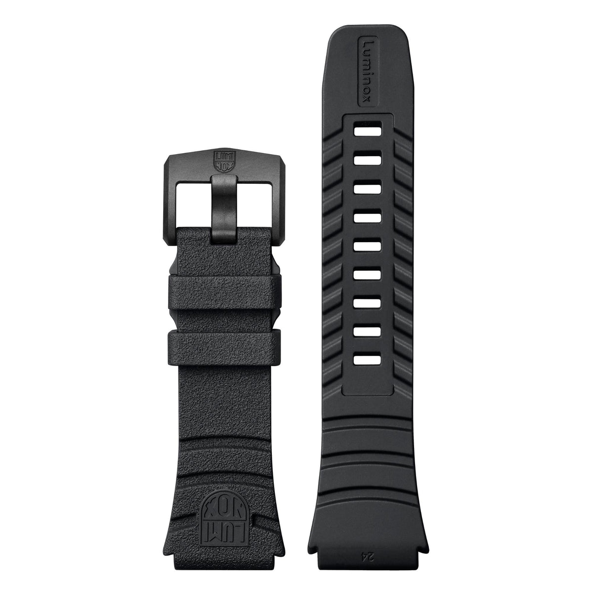 Luminox Navy SEAL 3550 Series XS.3565 black rubber strap with steel buckle closure and textured finish