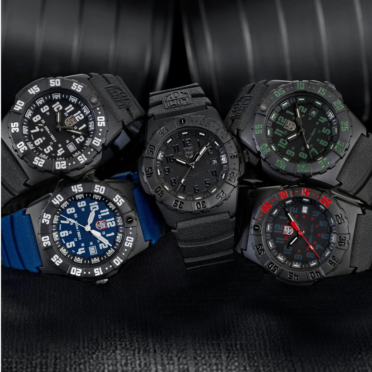 Luminox Navy SEAL 3550 Series 44mm Black and Green Dial Rubber Mens Quartz Watch XS.3567