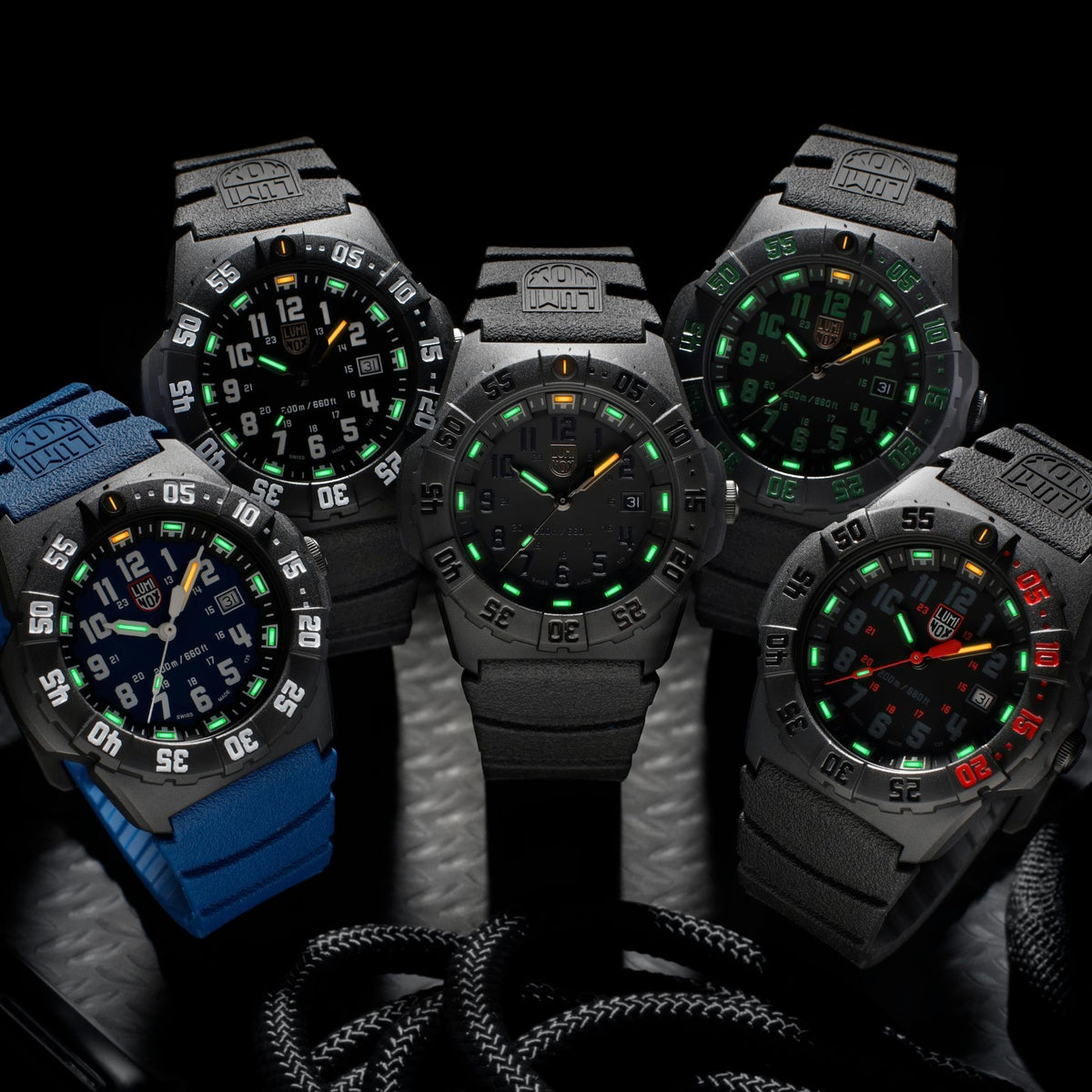 Luminox Navy SEAL 3550 Series 44mm Black and Green Dial Rubber Mens Quartz Watch XS.3567