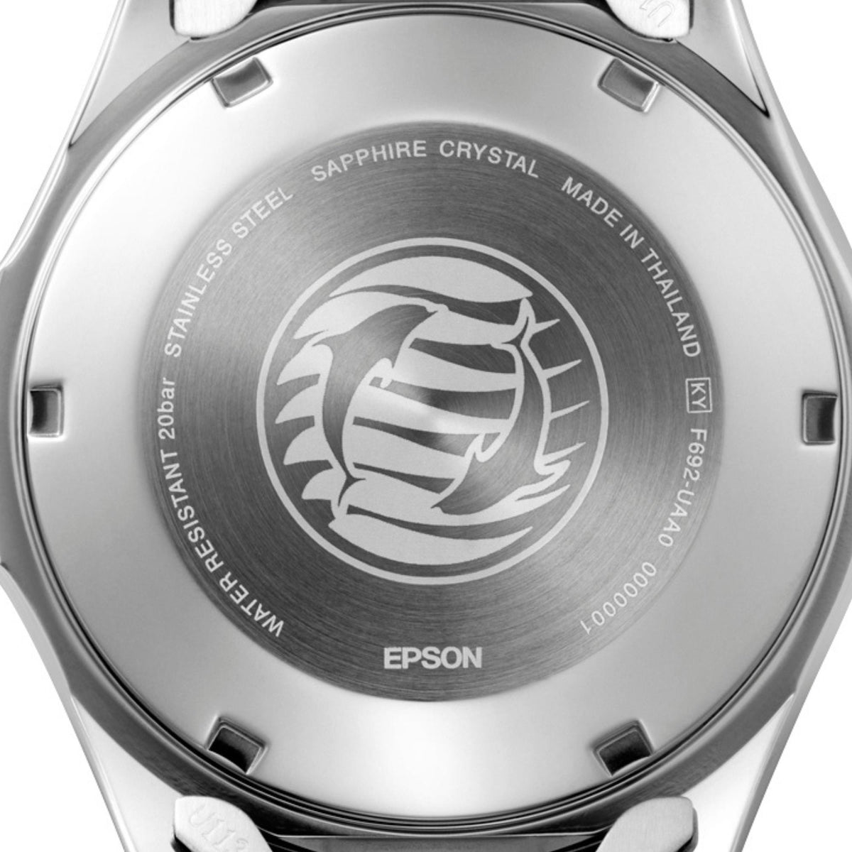 Orient Mako Kamasu RA-AA0825S39B white dial watch caseback view