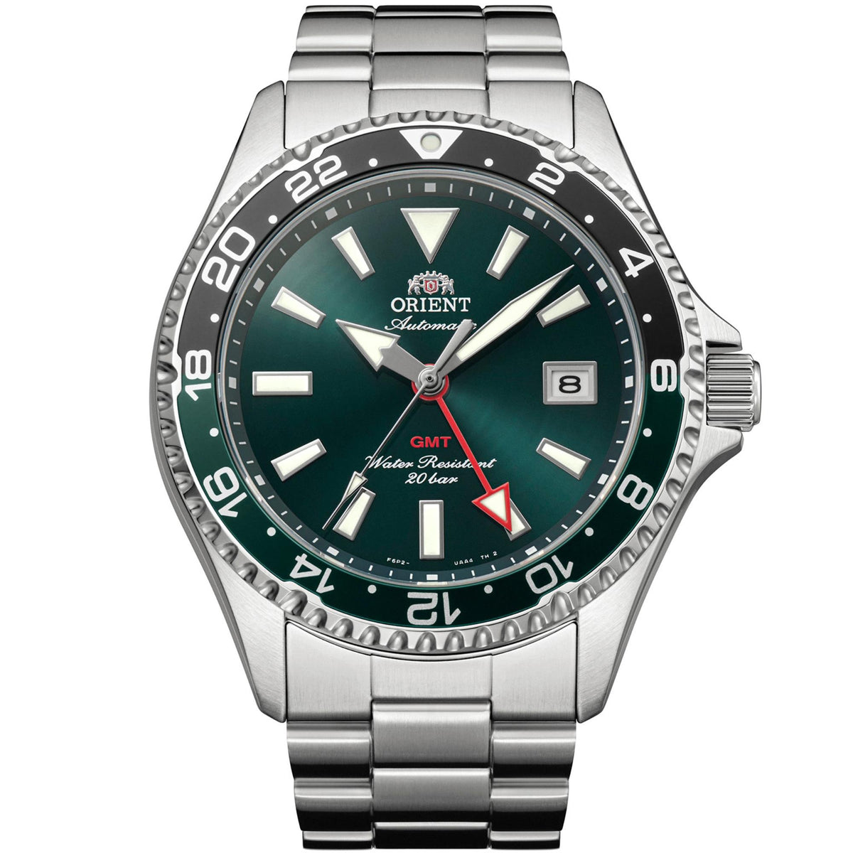 Orient Mako GMT green dial automatic watch RA-BC0002E30B with 316L stainless steel case