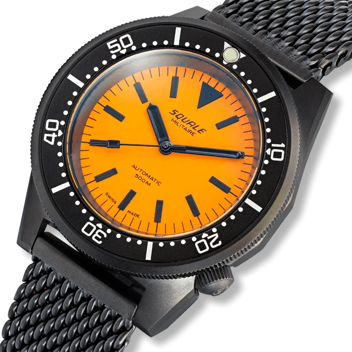 Squale 1521 Full Luminous Militaire 42mm Orange Orange Dial Steel Mens Automatic Watch 1521DLCFOR.MEPVD20