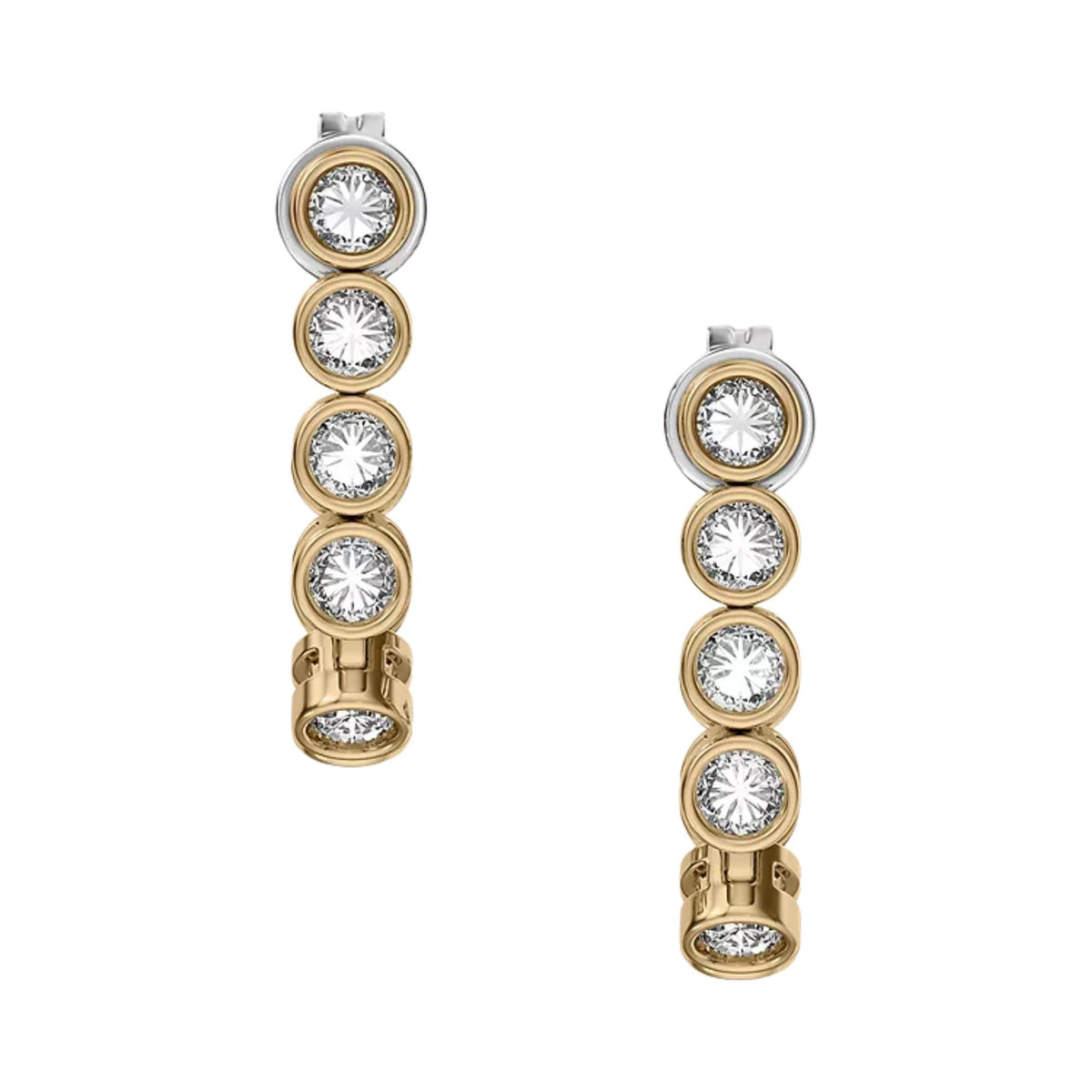 Skagen Moderne Glitz 4mm Gold J-Hoop Ladies Earrings SKJ5023710