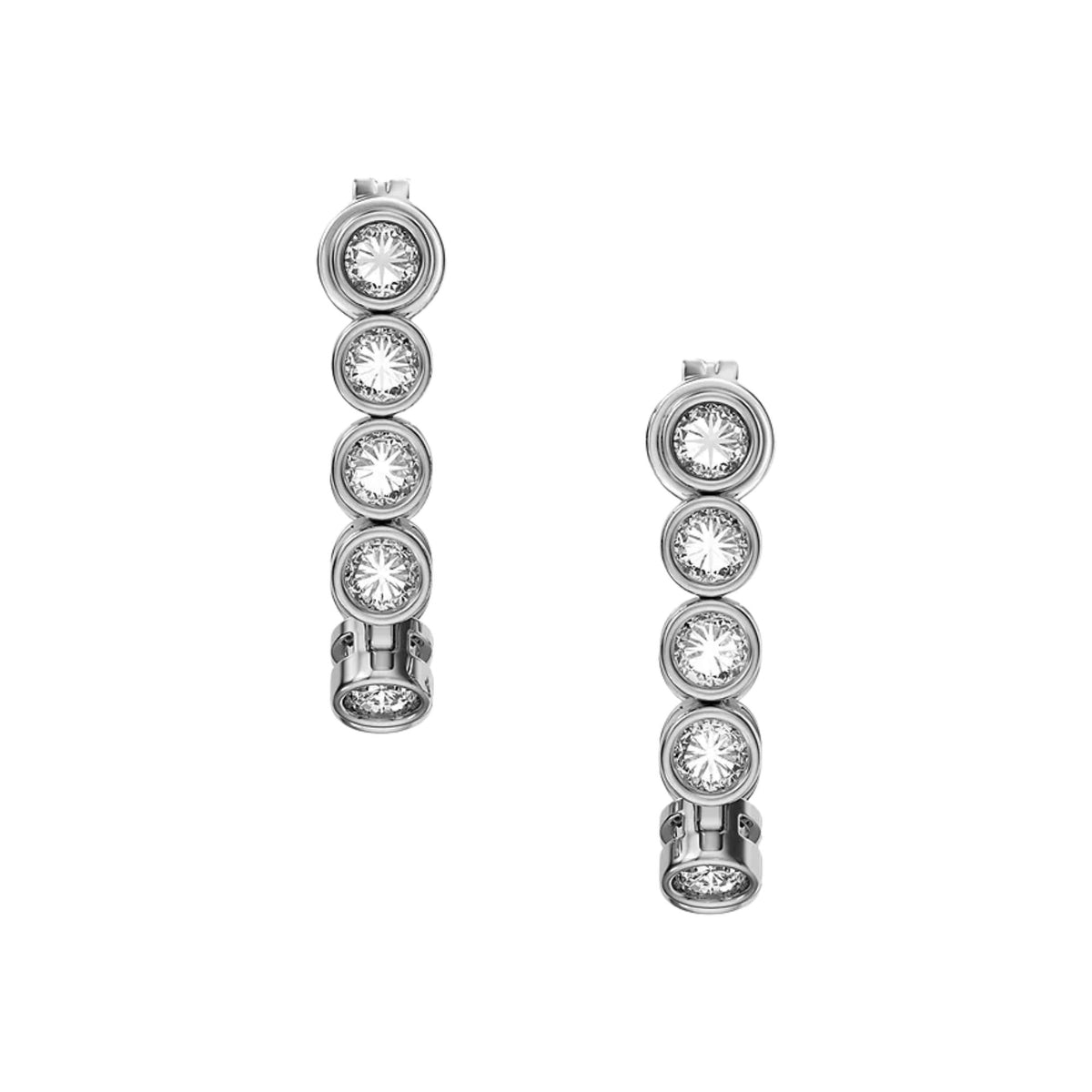 Skagen Moderne Glitz 4mm Silver J-Hoop Ladies Earrings SKJ5022040