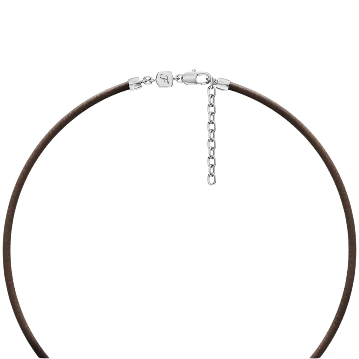 Fossil Machine Rondelles 508mm Brown Leather Station Mens Necklace JF05007998