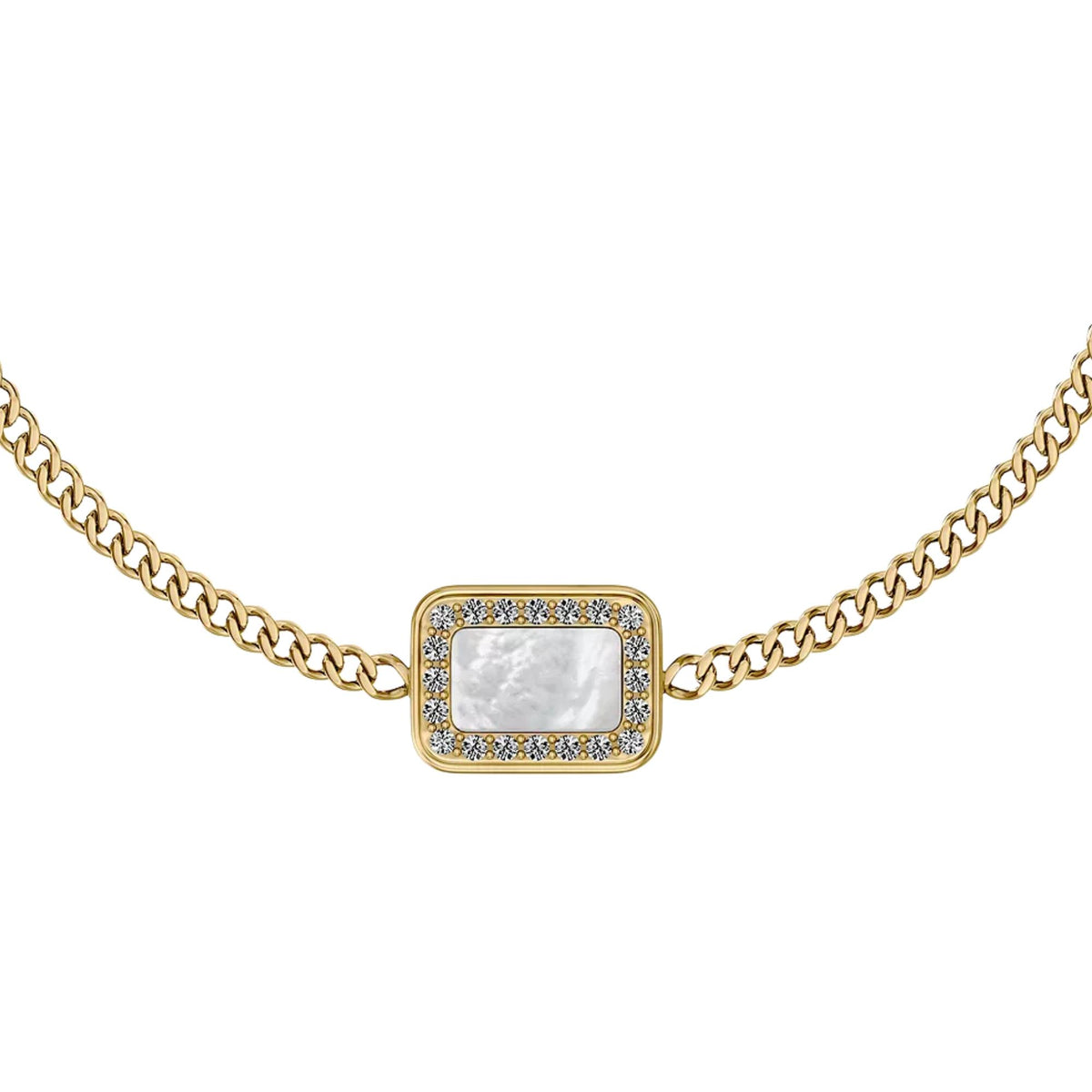 Fossil Raquel Glitz 165mm White Mother of Pearl Station Ladies Bracelet JF04998710