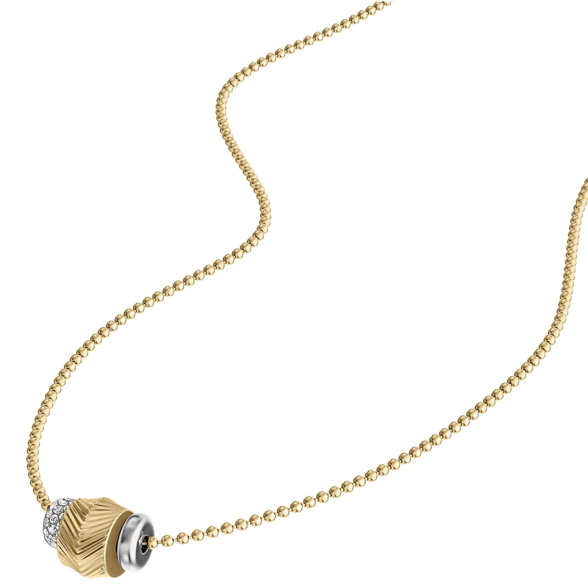 Fossil Harlow Rondelles 457.2 Two-Tone Steel Station Ladies Necklace JF04993998