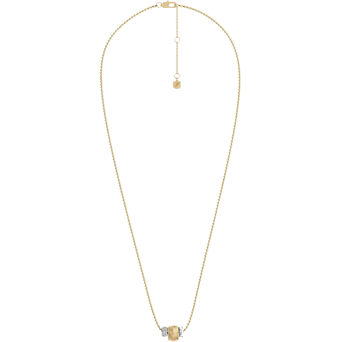 Fossil Harlow Rondelles 457.2 Two-Tone Steel Station Ladies Necklace JF04993998
