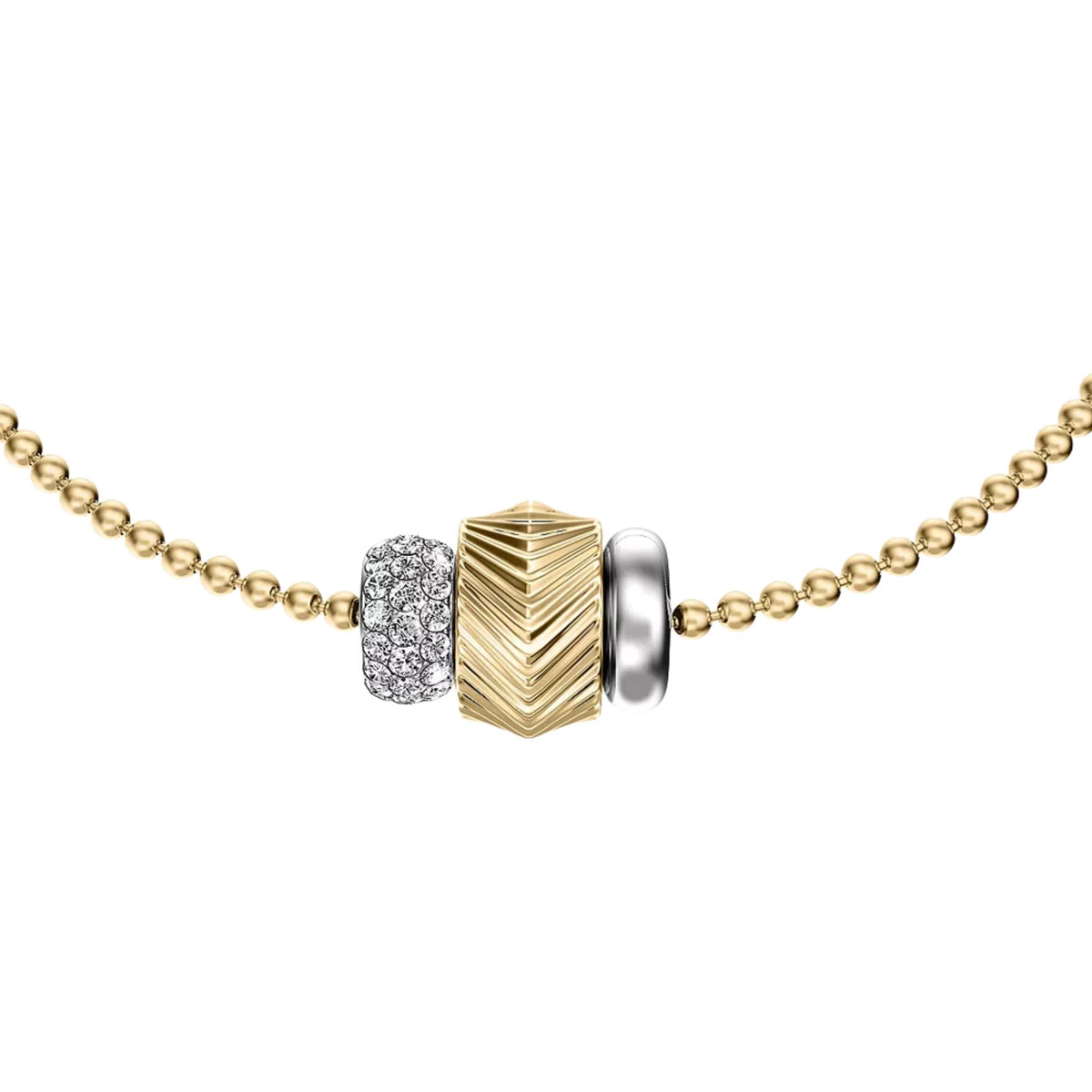 Fossil Harlow Rondelles 165.1mm Two-Tone Steel Station Ladies Bracelet JF04995998