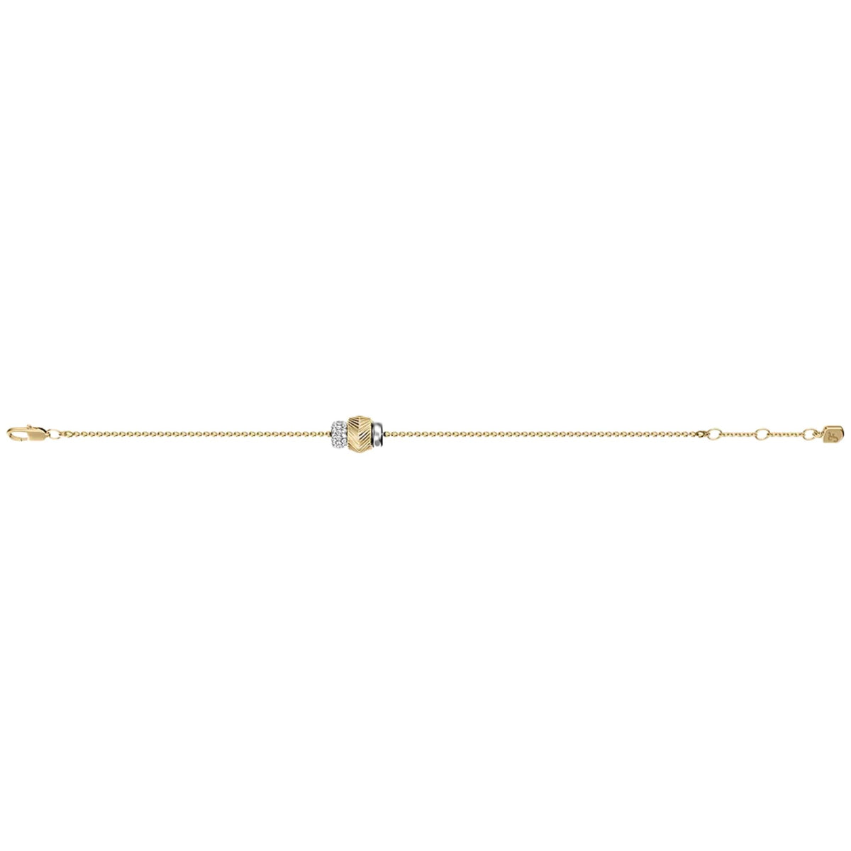 Fossil Harlow Rondelles 165.1mm Two-Tone Steel Station Ladies Bracelet JF04995998