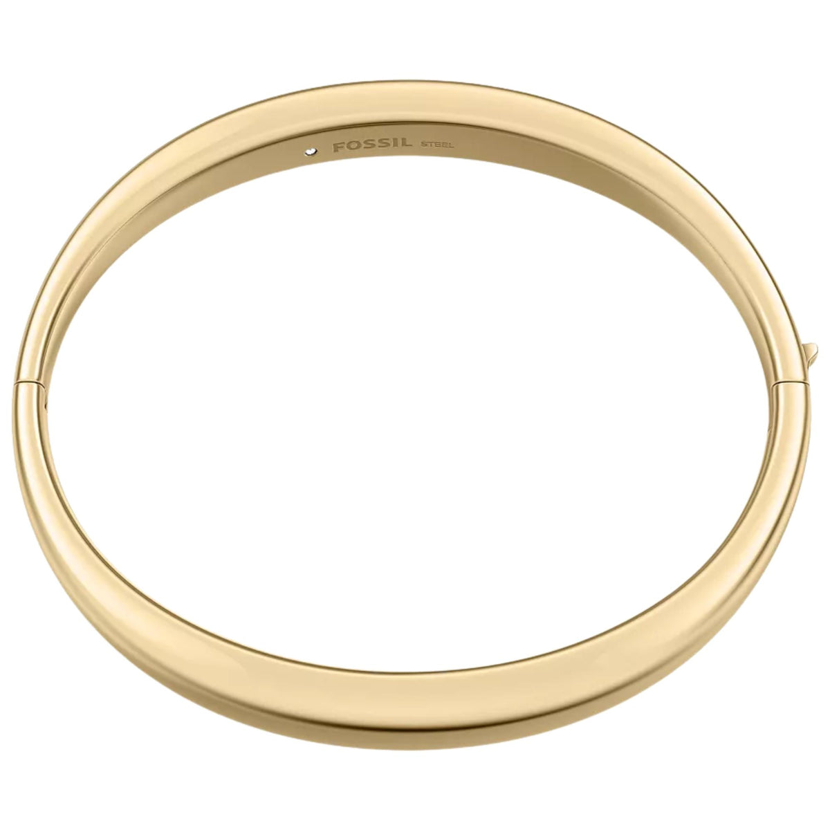 Fossil Ellis Domed 6.81mm Gold Steel Bangle Ladies Bracelet JF05000710