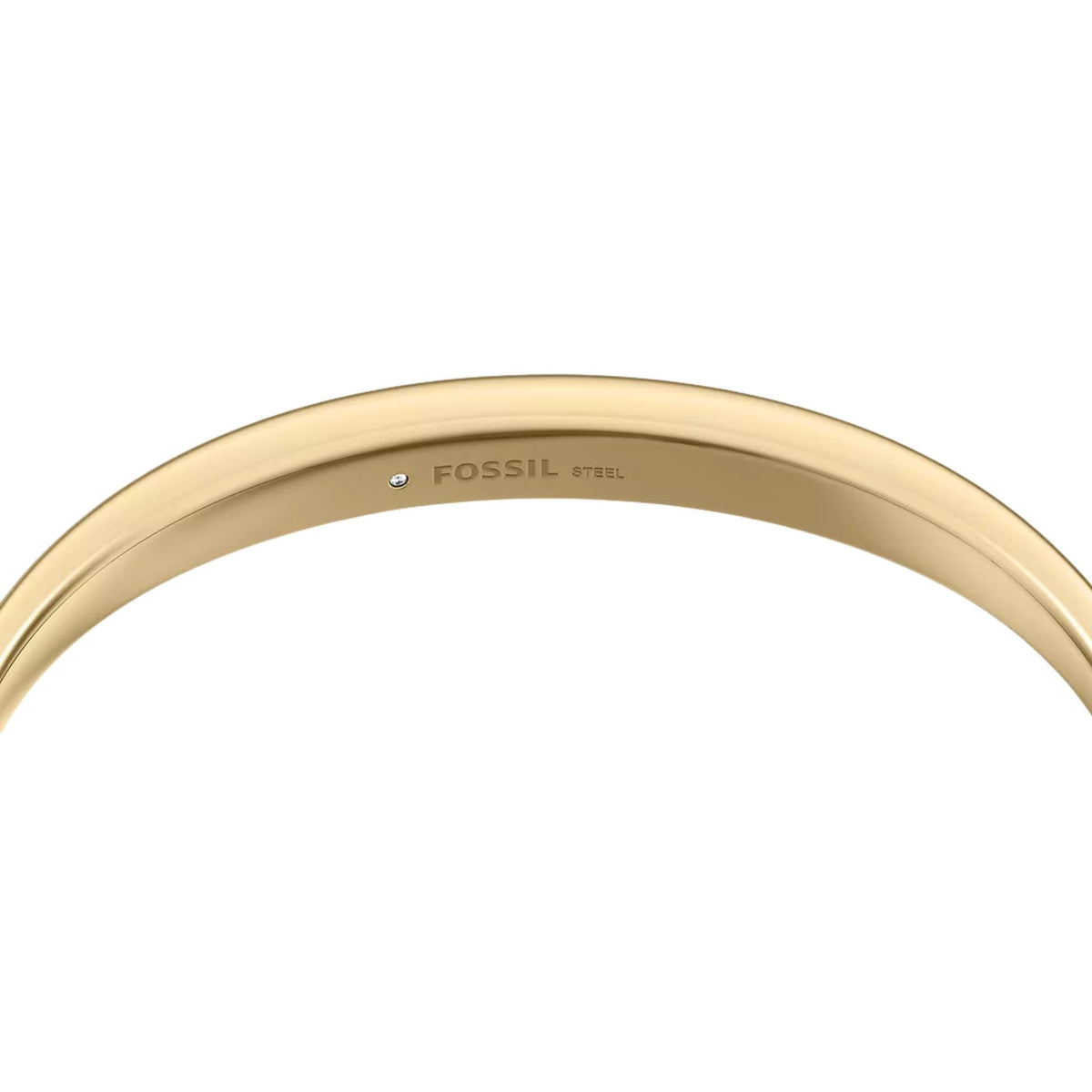 Fossil Ellis Domed 6.81mm Gold Steel Bangle Ladies Bracelet JF05000710