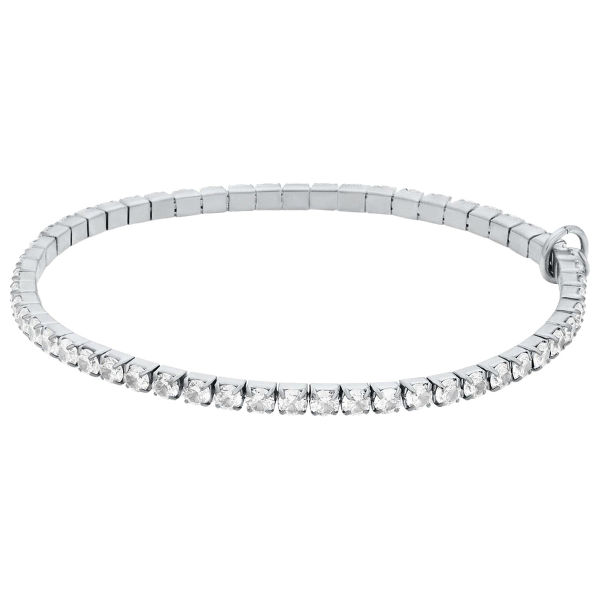 Michael Kors MK Logo 165mm Silver Pavé Stretch Ladies Tennis Bracelet MKJ8682040