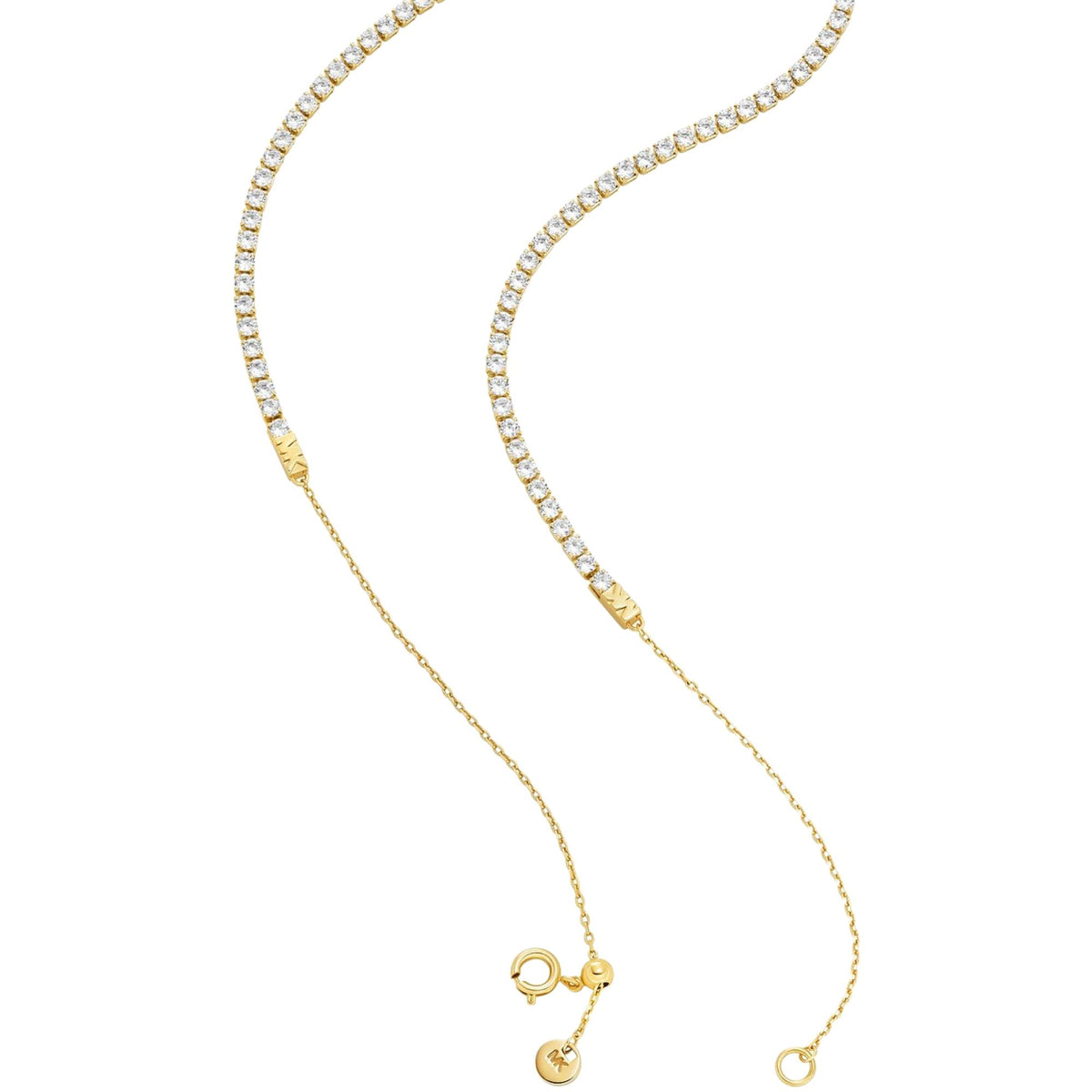 Michael Kors MK Logo 420mm Gold Pavé Ladies Tennis Necklace MKJ8649710