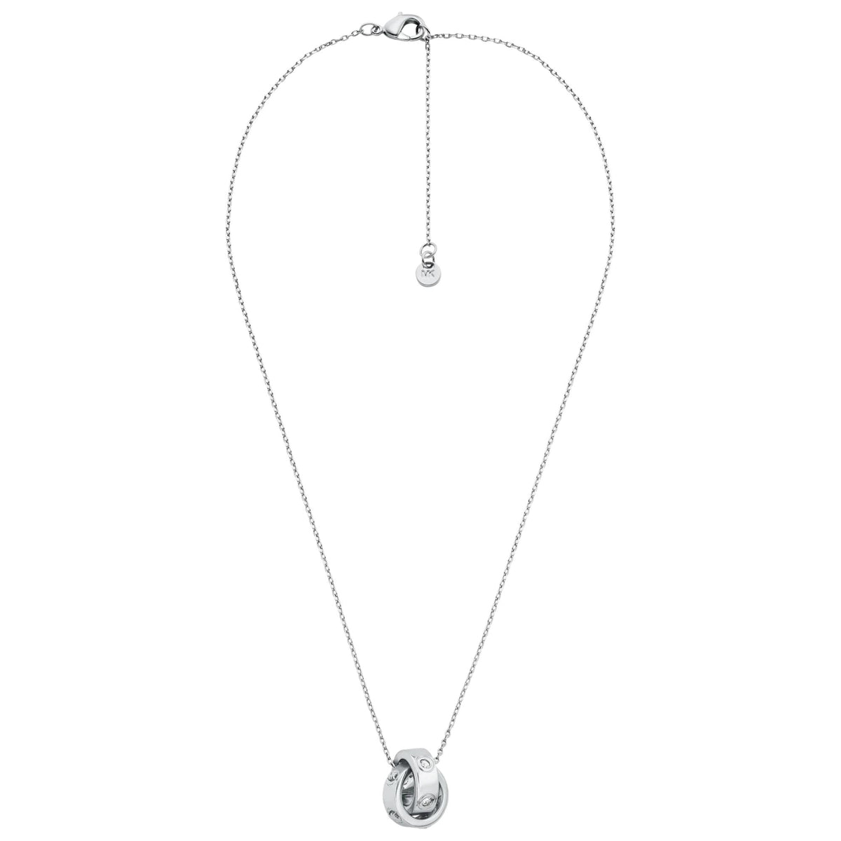 Michael Kors MK Logo 406mm Silver Logo Cubic Zirconia Ladies Necklace MKJ8654040