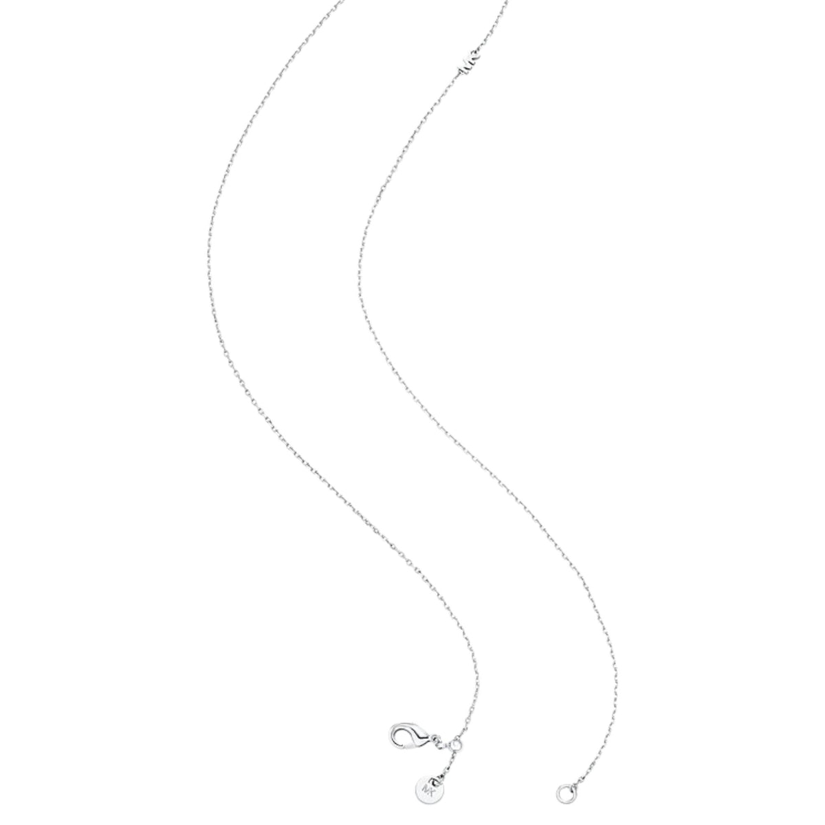 Michael Kors MK Logo 507mm Silver Round Stone Pendant Ladies Necklace MKJ8659040