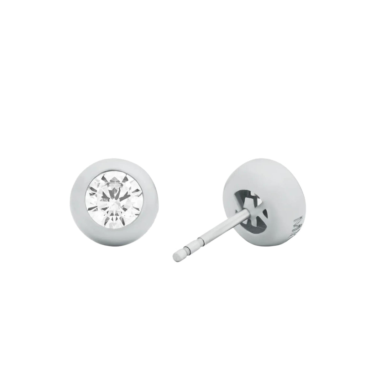 Michael Kors MK Logo 8mm Silver Cubic Zirconia Ladies Stud Earrings MKJ8661040