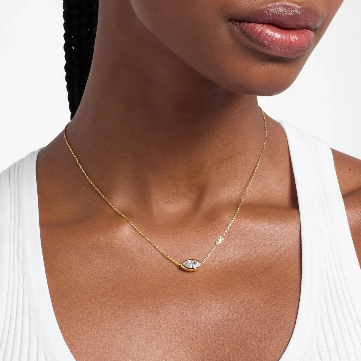 Michael Kors MK Logo 407mm Gold Marquise Cubic Zirconia Ladies Pendant Necklace MKJ8676710