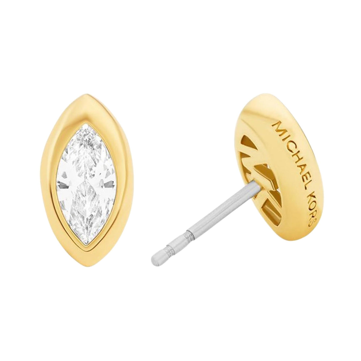 Michael Kors MK Logo 5.6mm Gold Marquise Cubic Zirconia Ladies Stud Earrings MKJ8677710
