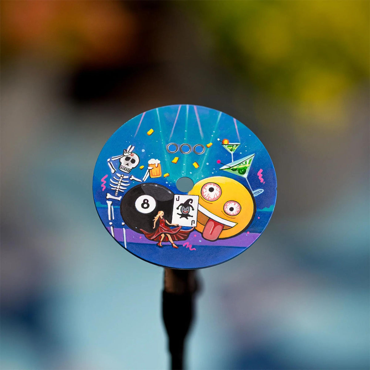 Unmounted hand-painted dial component for the Out of Order x IFL Watches Shaker Happy Hour OOO.001-25.HH.BAND.SS watch, detailing the custom cocktail-themed artwork