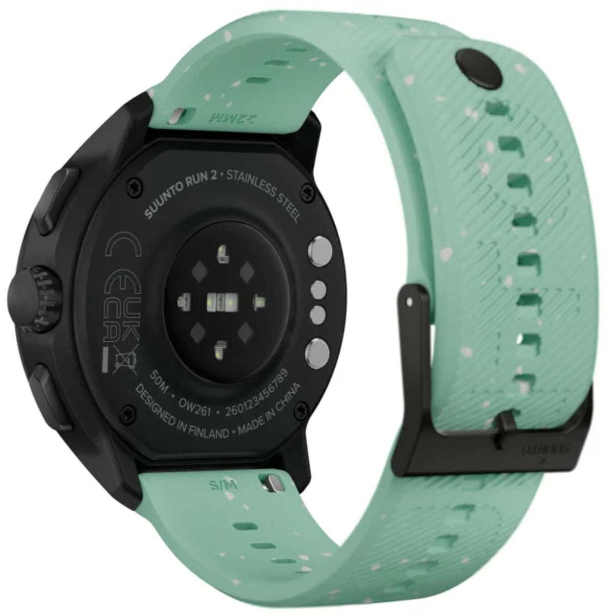 Suunto Run 2 SS051641000 rear view showing optical sensor array and inner strap detail