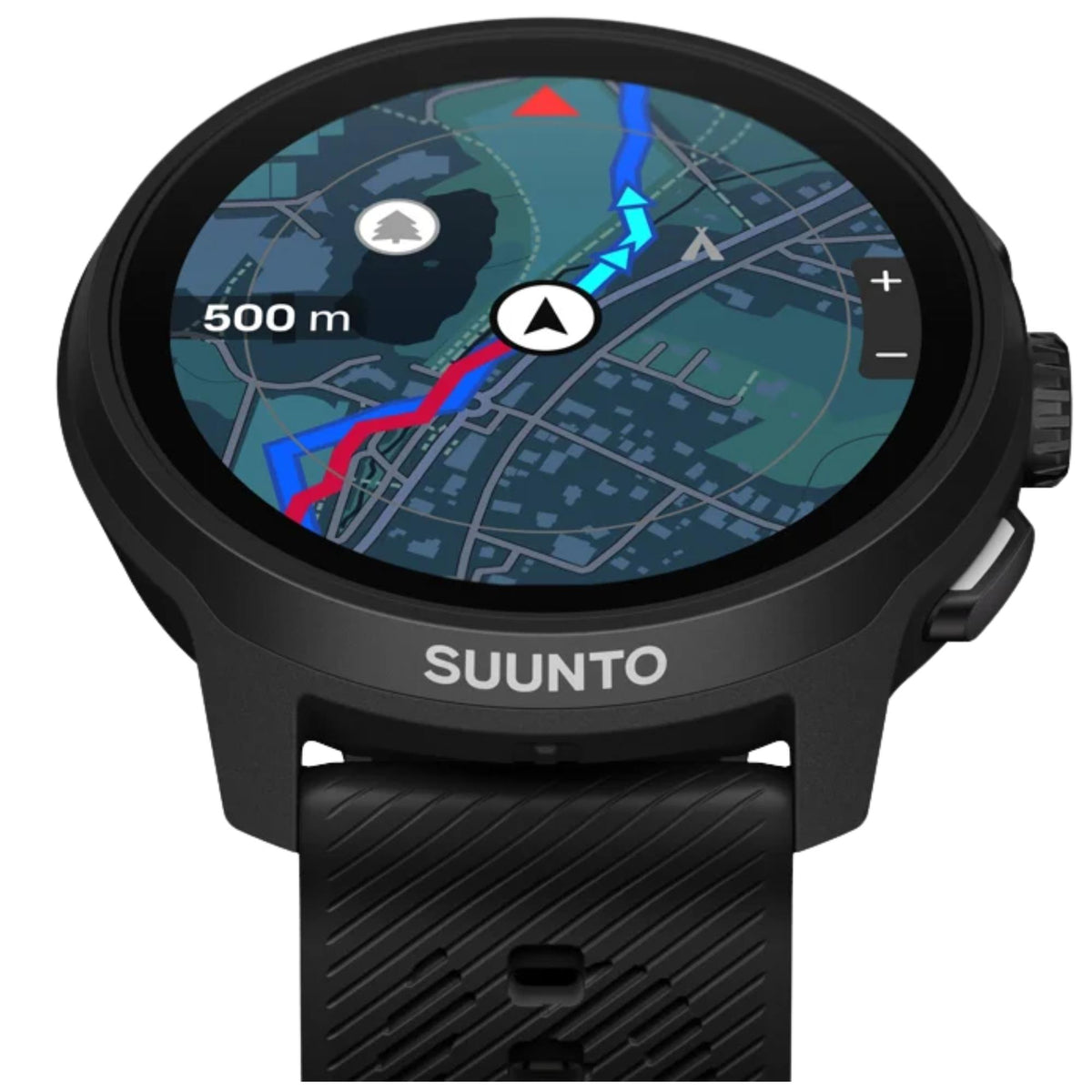 Suunto Run 2 SS051723000 front view showcasing navigation map screen and textured strap attachment