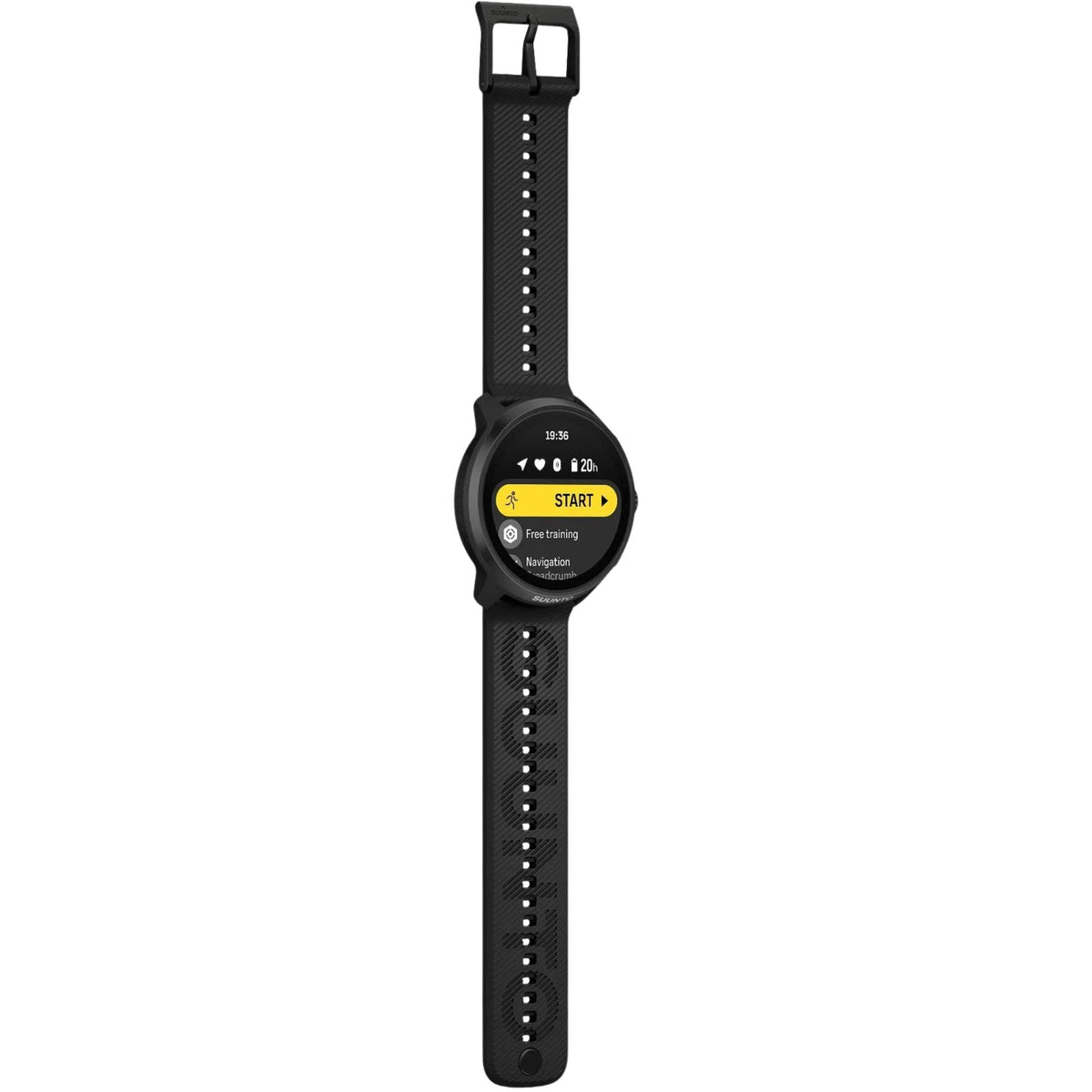 Suunto Run 2 SS051723000 full view showcasing activity tracking menu and black silicone band