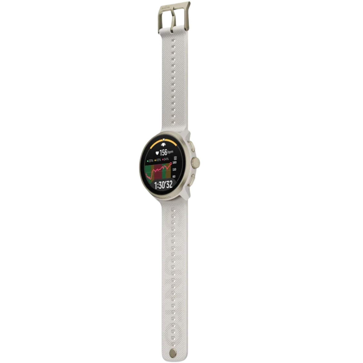 Suunto Run 2 SS051640000 direct profile full lay-flat view displaying heart rate chart and full strap length