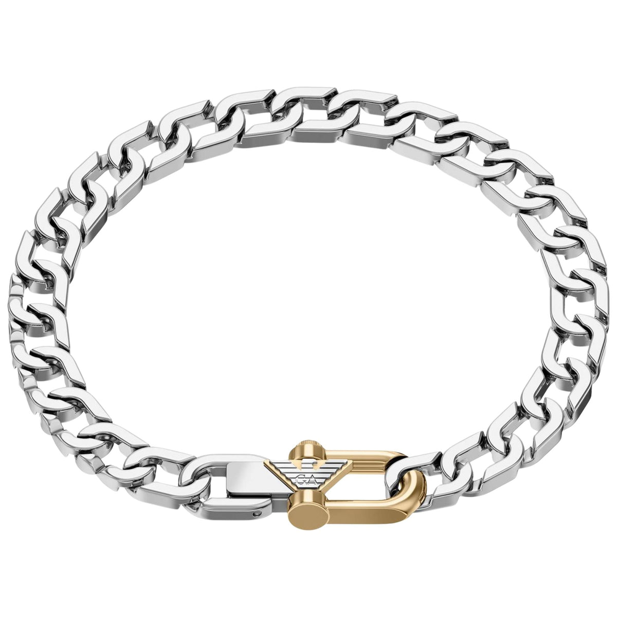 Emporio Armani Eagle Logo 218mm Silver Steel Mens Chain Bracelet EGS3370040