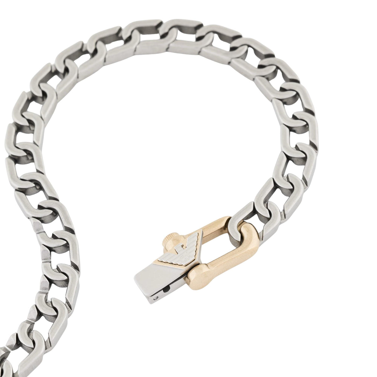 Emporio Armani Eagle Logo 218mm Silver Steel Mens Chain Bracelet EGS3370040