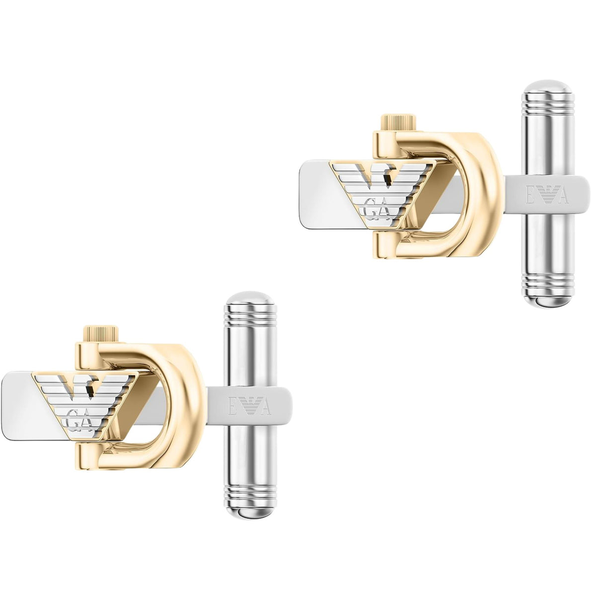 Emporio Armani Eagle Logo 19.5mm Two-Tone Steel Mens Cufflinks EGS3371040