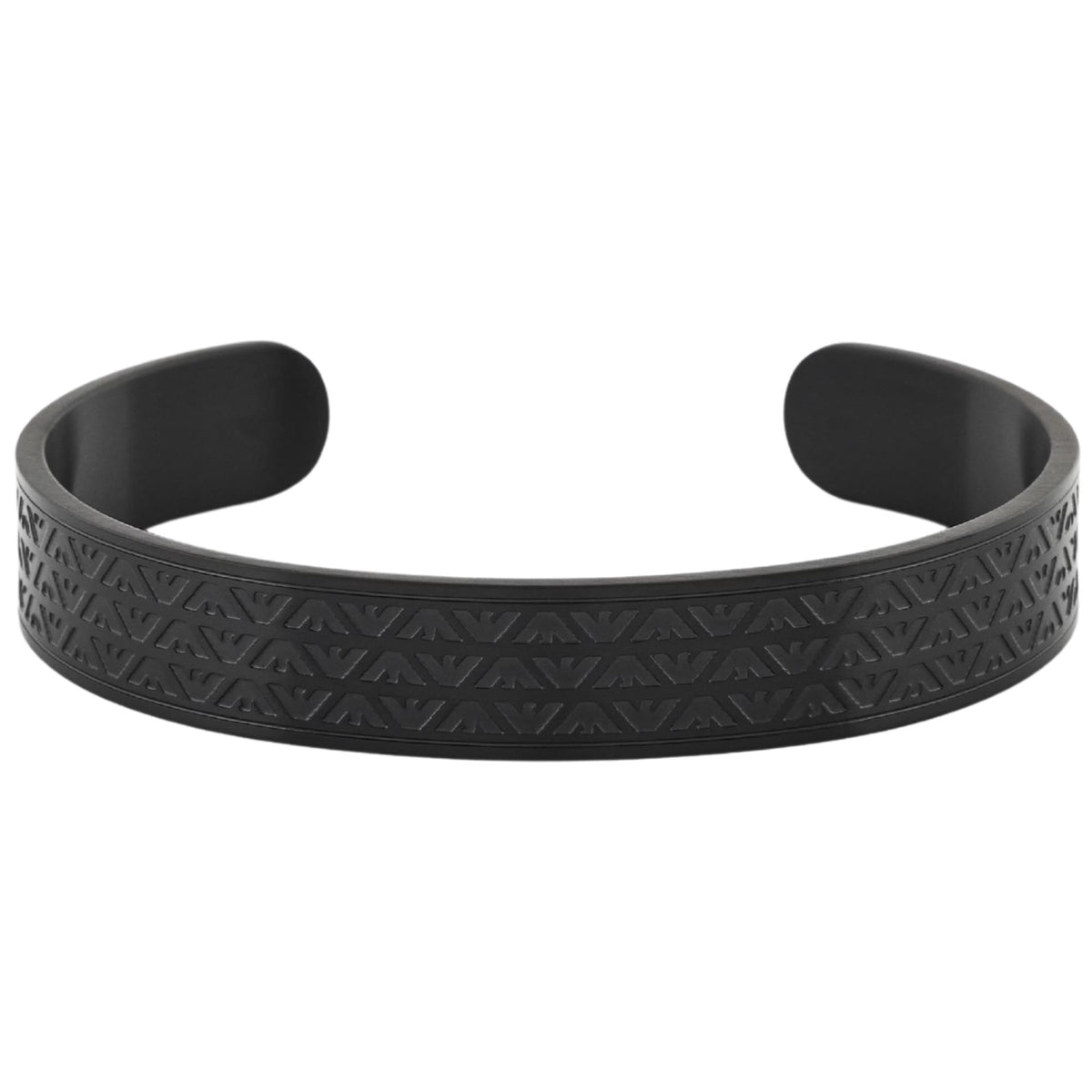 Emporio Armani Eagle Logo 185mm Black Steel Mens Cuff Bracelet EGS3383001