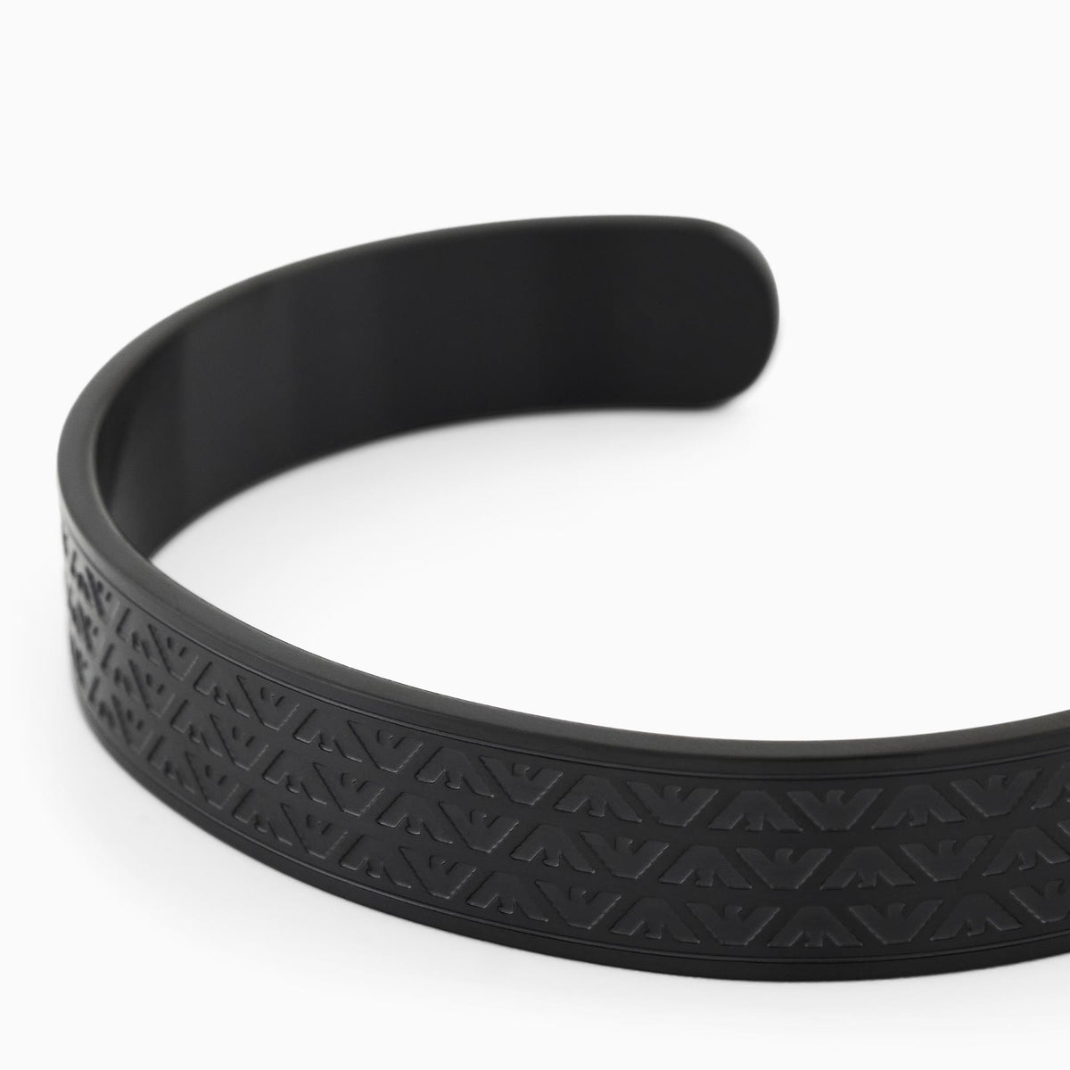 Emporio Armani Eagle Logo 185mm Black Steel Mens Cuff Bracelet EGS3383001