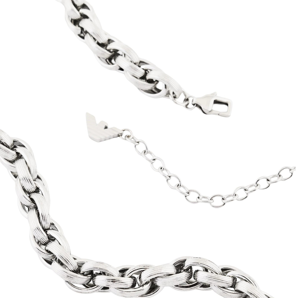 Emporio Armani Iconic Trend 525mm Silver Steel Mens Chain Necklace EGS3378040