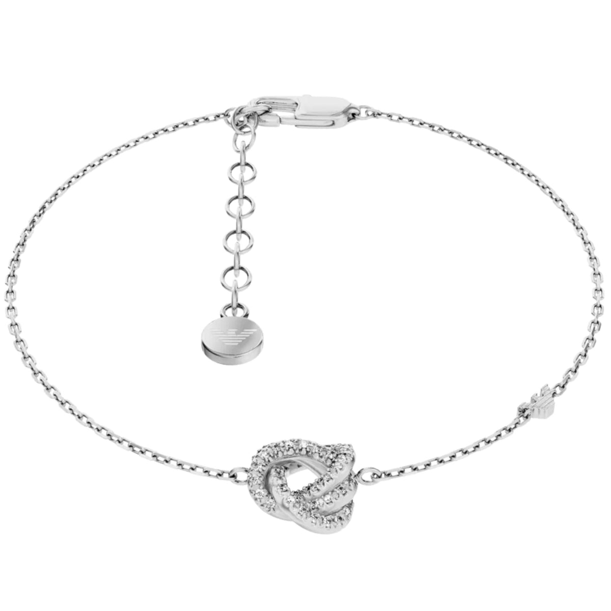 Emporio Armani Sentimental 160mm Silver Brass Ladies Station Bracelet EGS3422040