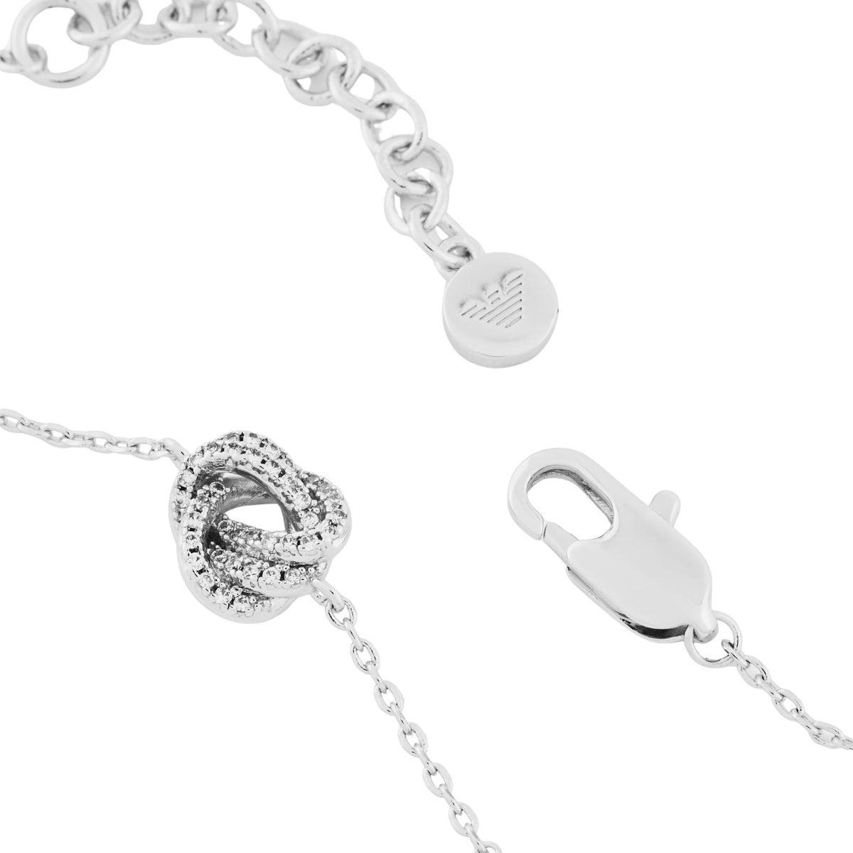 Emporio Armani Sentimental 160mm Silver Brass Ladies Station Bracelet EGS3422040