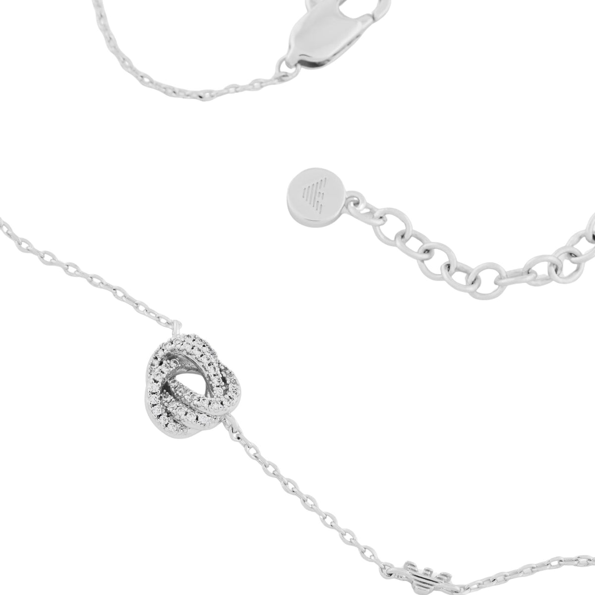 Emporio Armani Sentimental 380mm Silver Brass Ladies Station Necklace EGS3421040