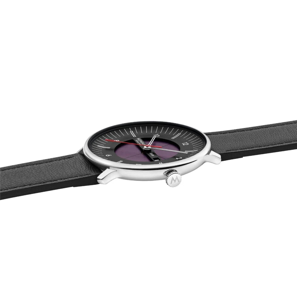 Mondaine Doppio 41mm Skeleton Black Dial Leather Mens Solar Watch MLE.41921.LBV