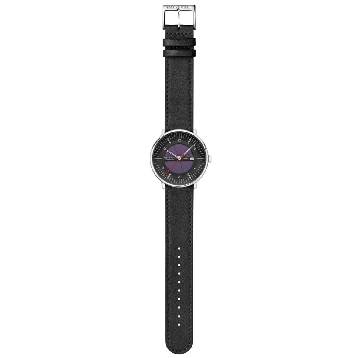 Mondaine Doppio 41mm Skeleton Black Dial Leather Mens Solar Watch MLE.41921.LBV