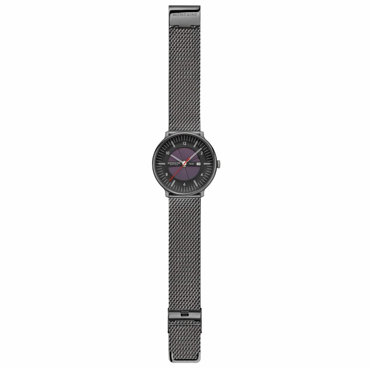 Mondaine Doppio 41mm Skeleton Black Dial Steel Mens Solar Watch MLE.41921.SM