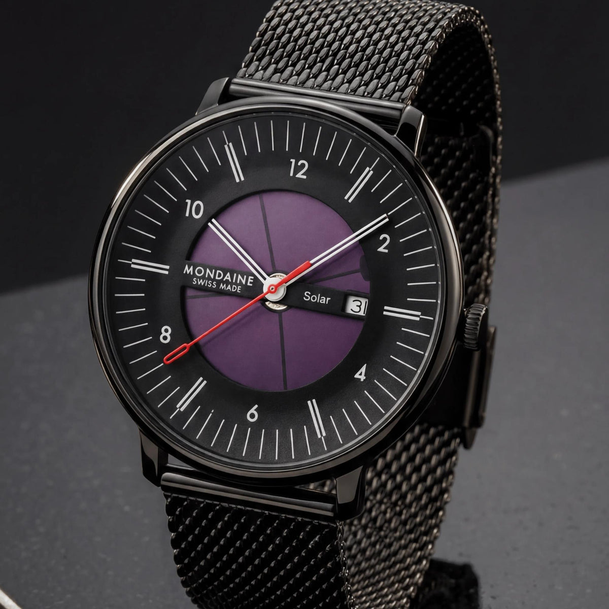 Mondaine Doppio 41mm Skeleton Black Dial Steel Mens Solar Watch MLE.41921.SM