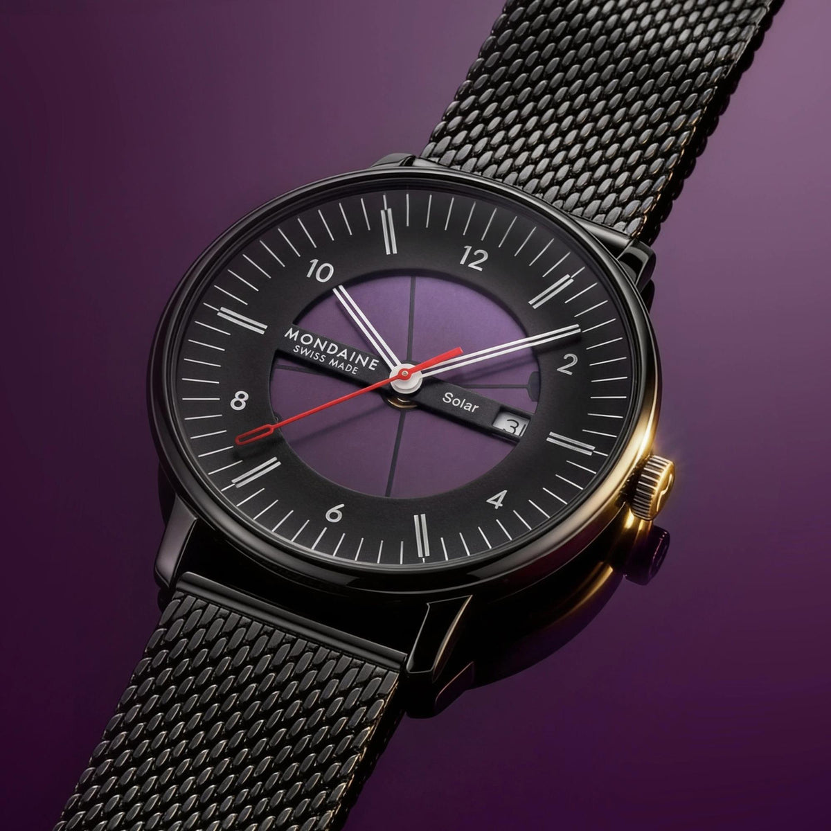 Mondaine Doppio 41mm Skeleton Black Dial Steel Mens Solar Watch MLE.41921.SM