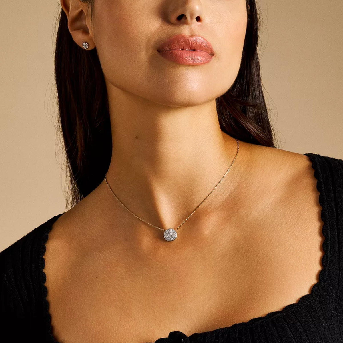 Fossil Ellis Glitz 406mm Steel Pendant Ladies Necklace JF04815SET