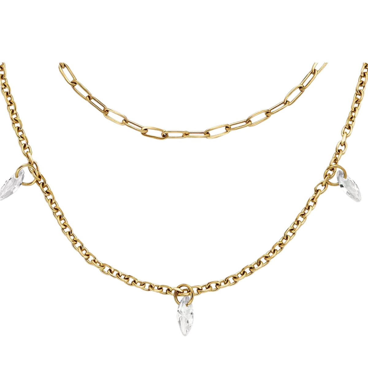 Fossil Ellis Shaky 406.4mm Gold Steel Ladies Necklace JF04894710