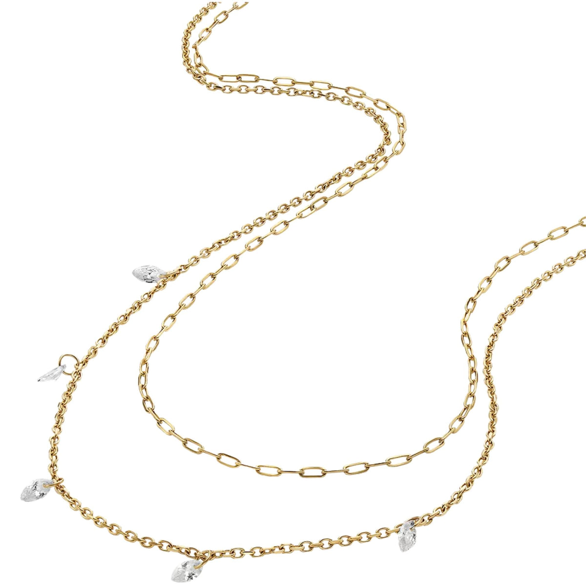 Fossil Ellis Shaky 406.4mm Gold Steel Ladies Necklace JF04894710