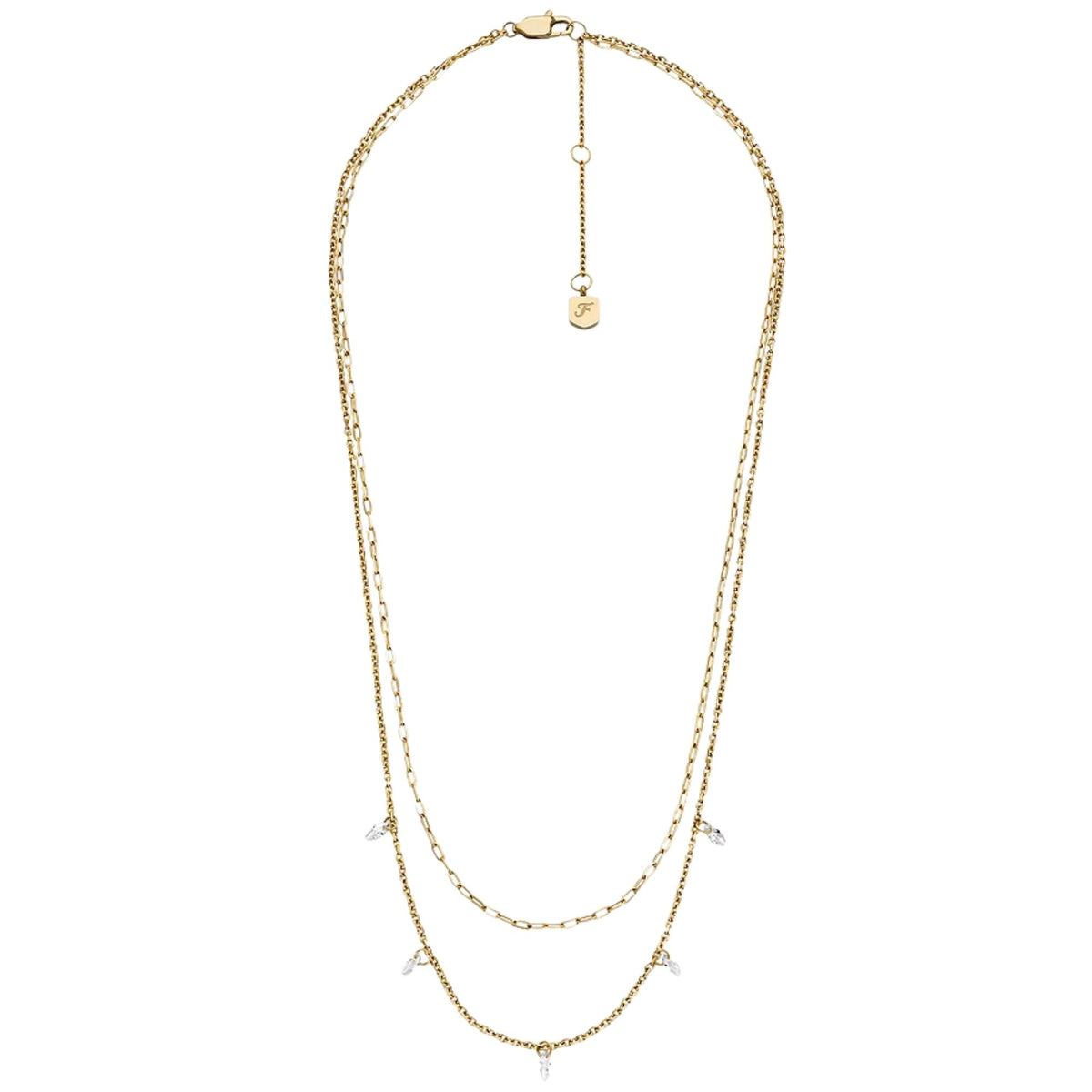 Fossil Ellis Shaky 406.4mm Gold Steel Ladies Necklace JF04894710