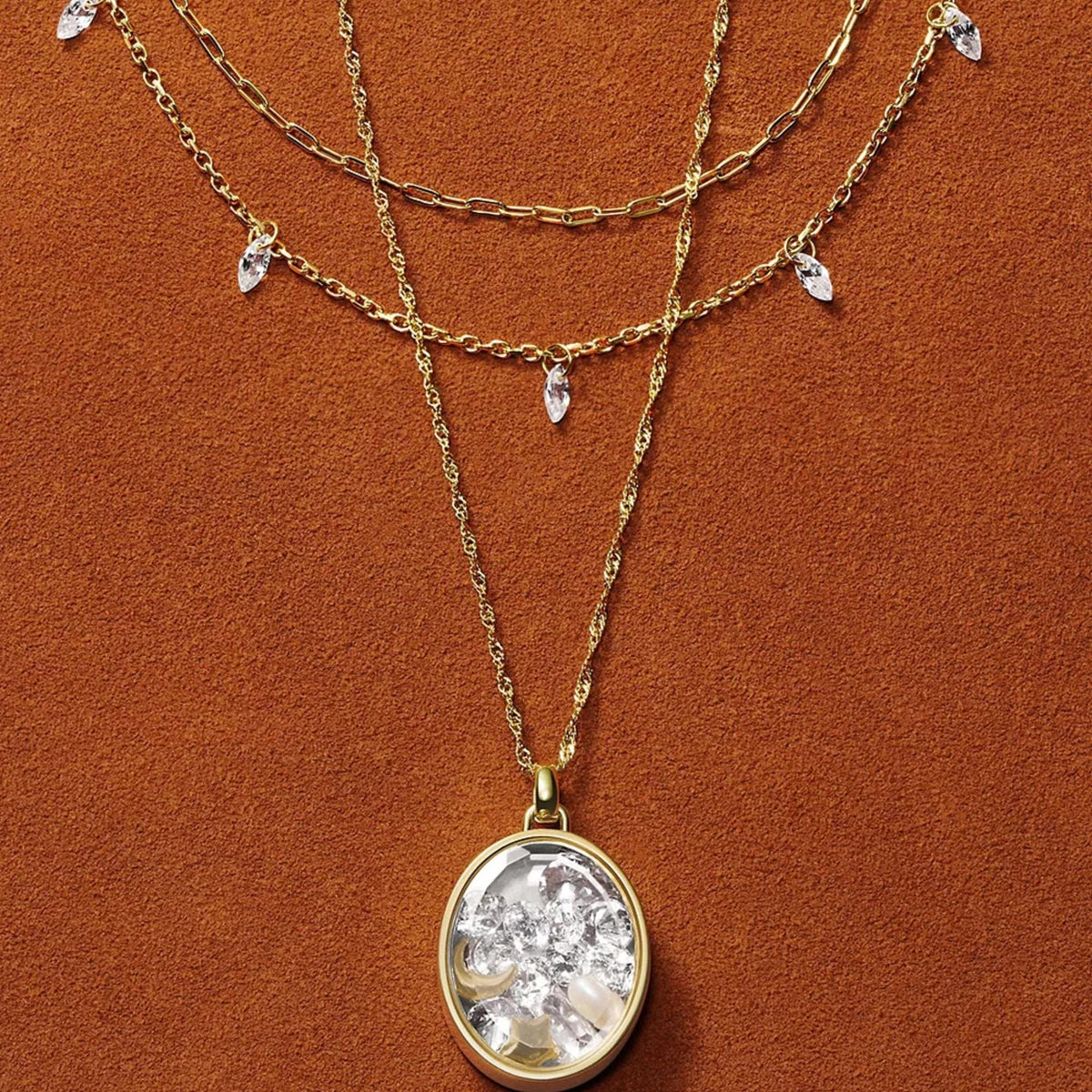 Fossil Ellis Shaky 406.4mm Gold Steel Ladies Necklace JF04894710