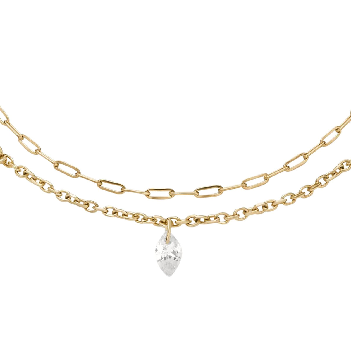 Fossil Ellis Shaky 165mm Glitz Gold Steel Ladies Bracelet JF04895710