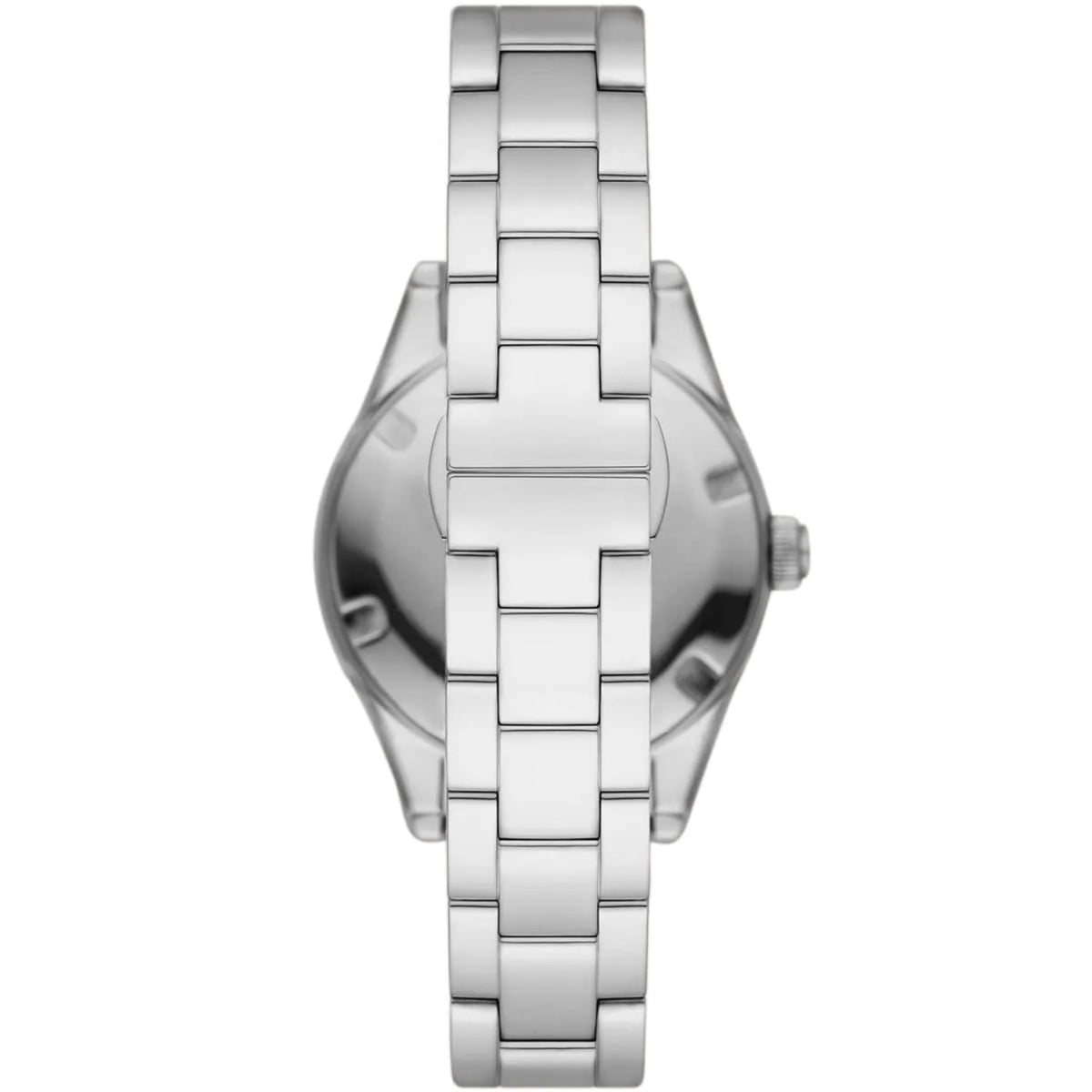 Emporio Armani Leo AR11544 rear view showing steel bracelet with deployment clasp